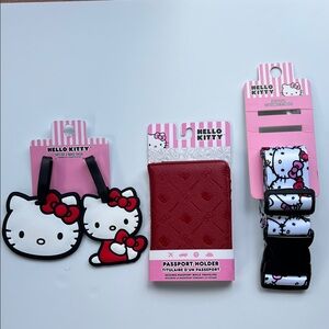 Hello Kitty Sanrio Travel Bundle - Passport Holder, Luggage Tags & Straps